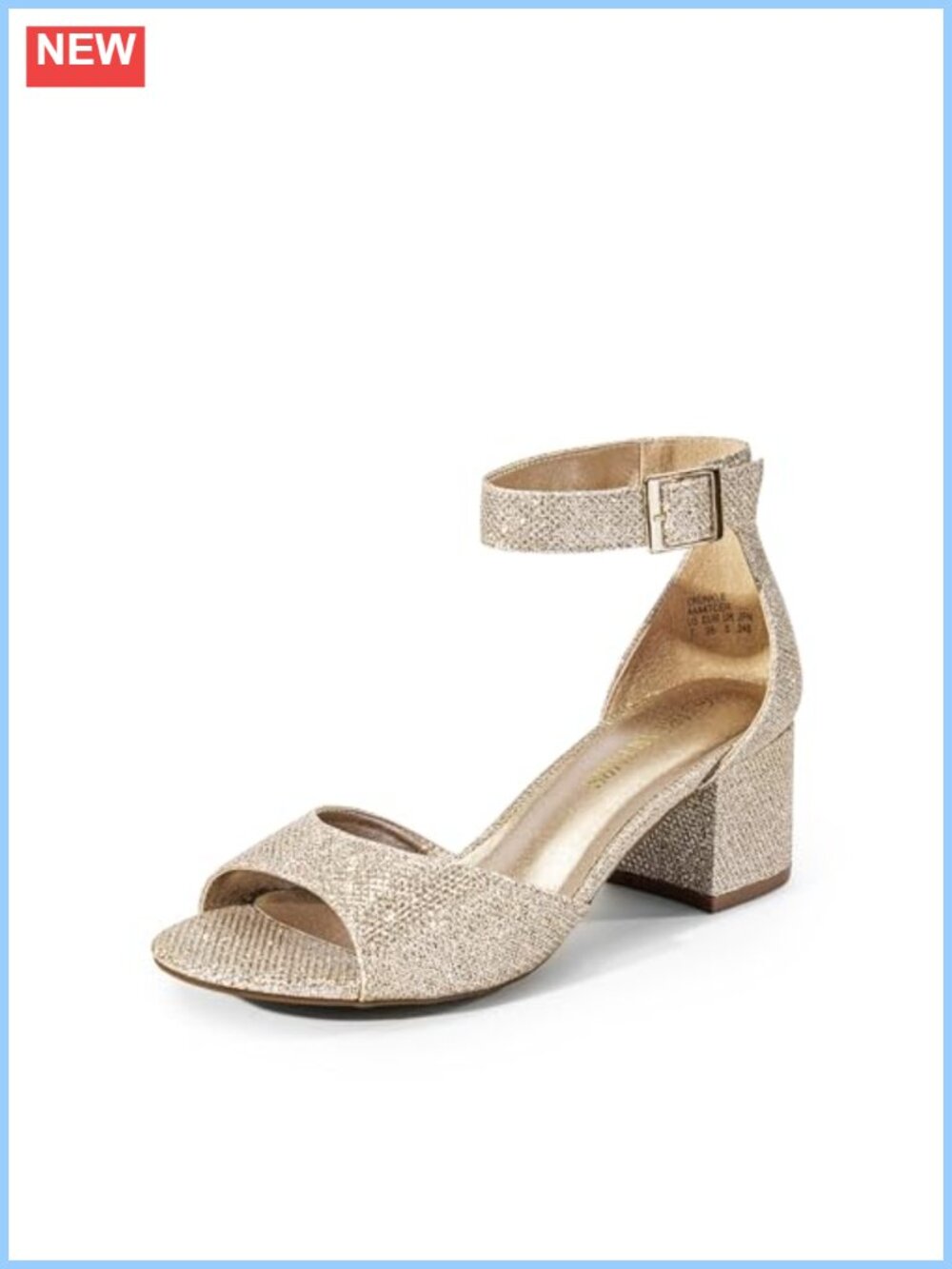 Womens Chunky Heel Sandals Open Toe Ankle Strap Dress Wedding Shoes